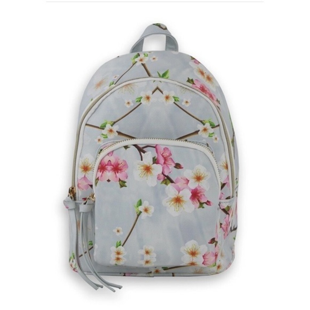 Under One Sky Backpack Women Small Blue Fair Cherry Blossom Floral